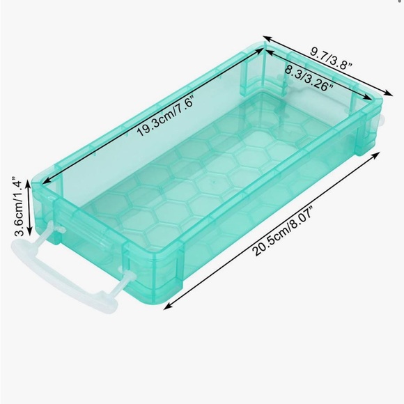 Pack of 6 stackable Clear green Pencil Case Organizer Storage Stationery set - Picture 2 of 6